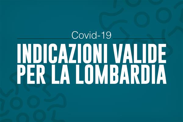 Disposizioni valide in Lombardia – dal 6 novembre “zona rossa”