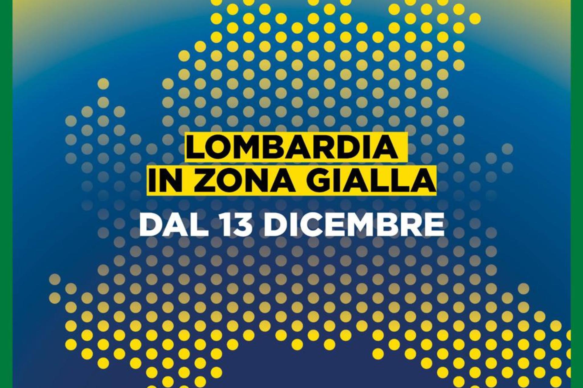 Dal 13 dicembre 2020 la Lombardia è in zona gialla