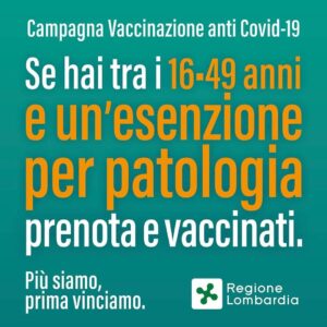 Vaccinazioni anti-Covid: dal 1° maggio aperte le prenotazioni per cittadini fragili tra i 16/49 anni