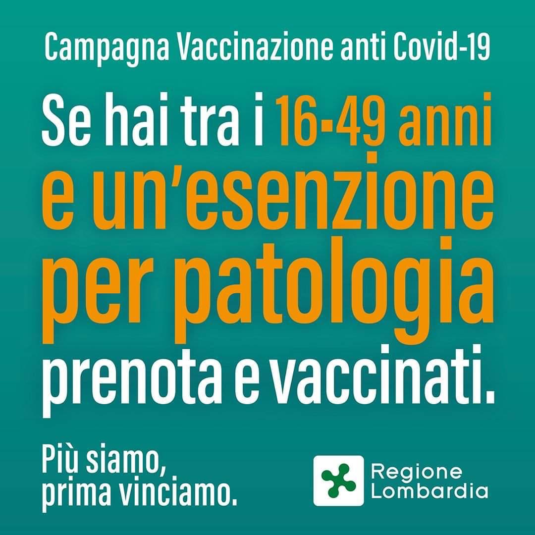 Vaccinazioni anti-Covid: dal 1° maggio aperte le prenotazioni per cittadini fragili tra i 16/49 anni
