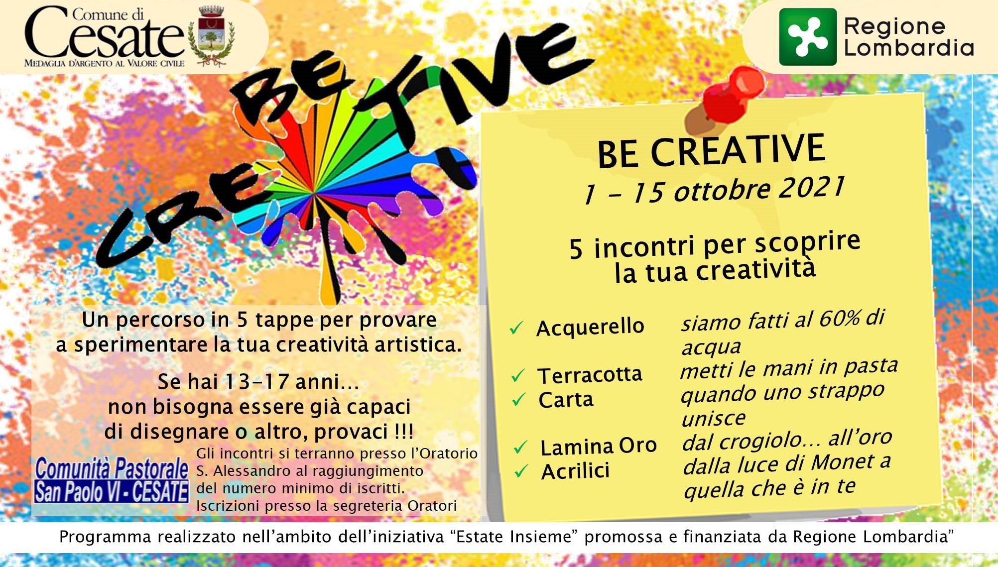Be Creative – percorso artistico per ragazzi