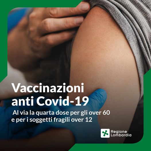 Vaccinazioni  Anti Covid – 4° dose per gli over 60 e per i fragili