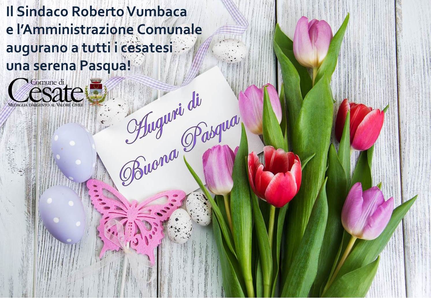 Gli auguri di Buona Pasqua del Sindaco Roberto Vumbaca